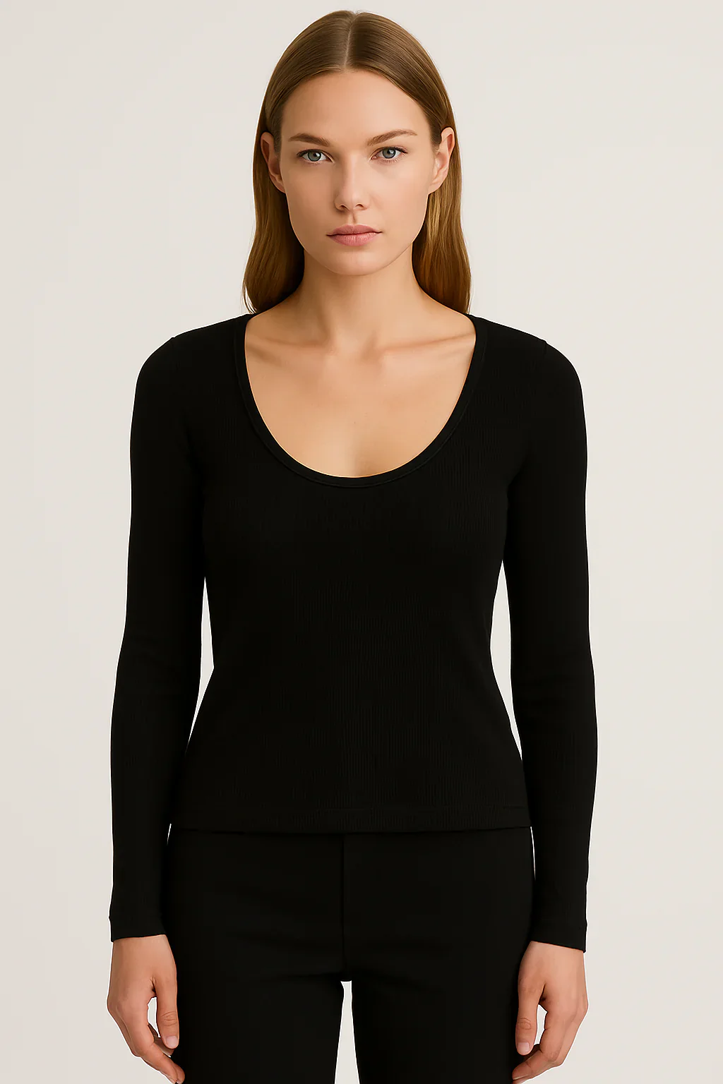 Alie U-Neck Rib Longsleeve - Image 4