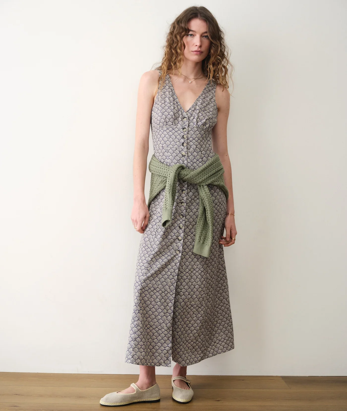 Camila Maxi Dress In Navy Seashell - Image 2