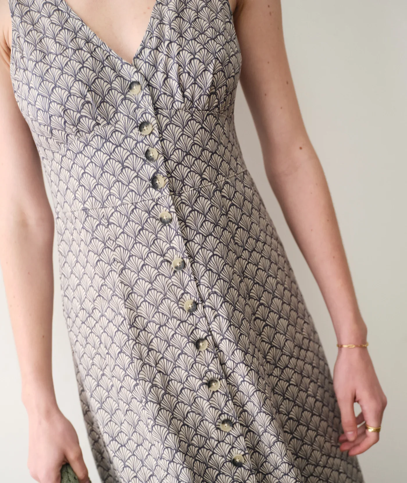 Camila Maxi Dress In Navy Seashell - Image 3