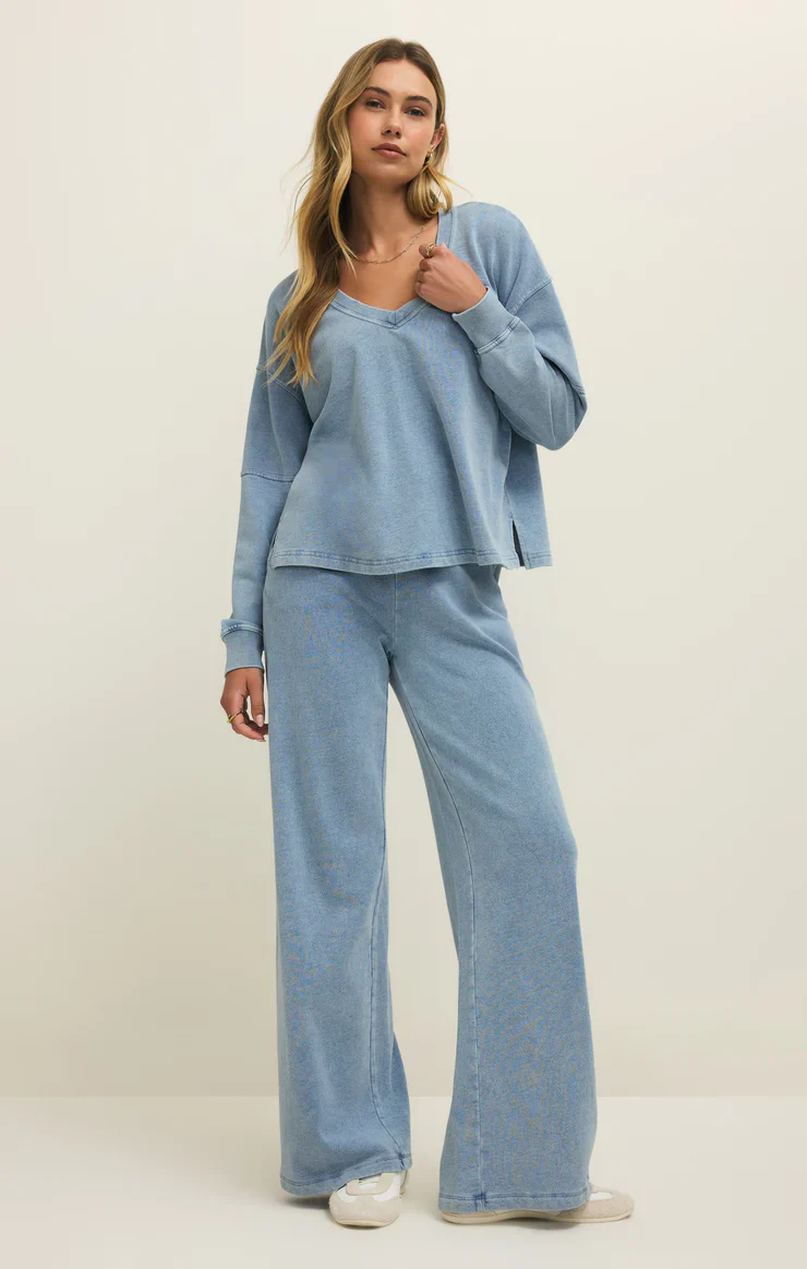 Delphine Knit Denim Sweatshirt - Image 6