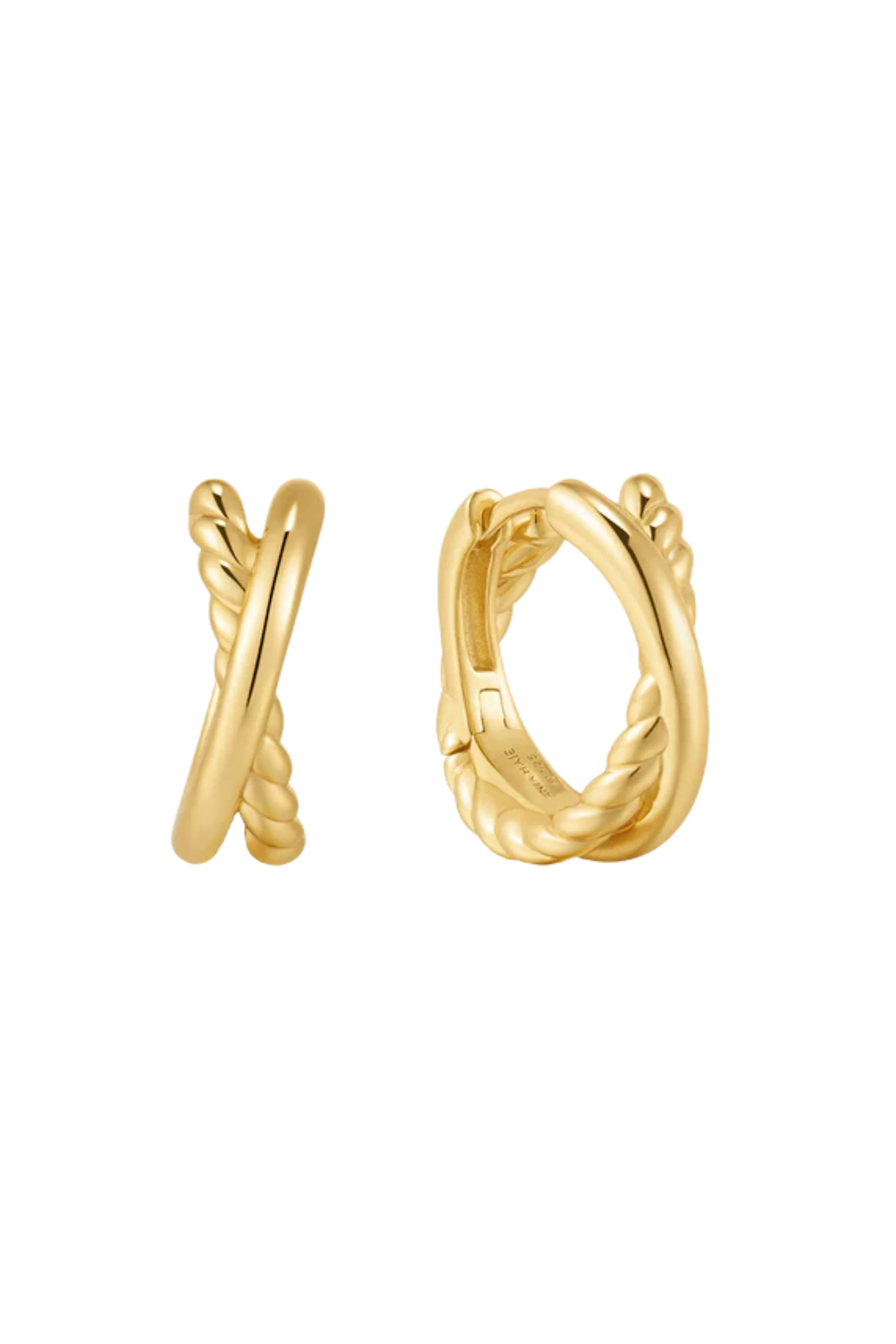 Entwined Dual Huggie Hoop Earrings