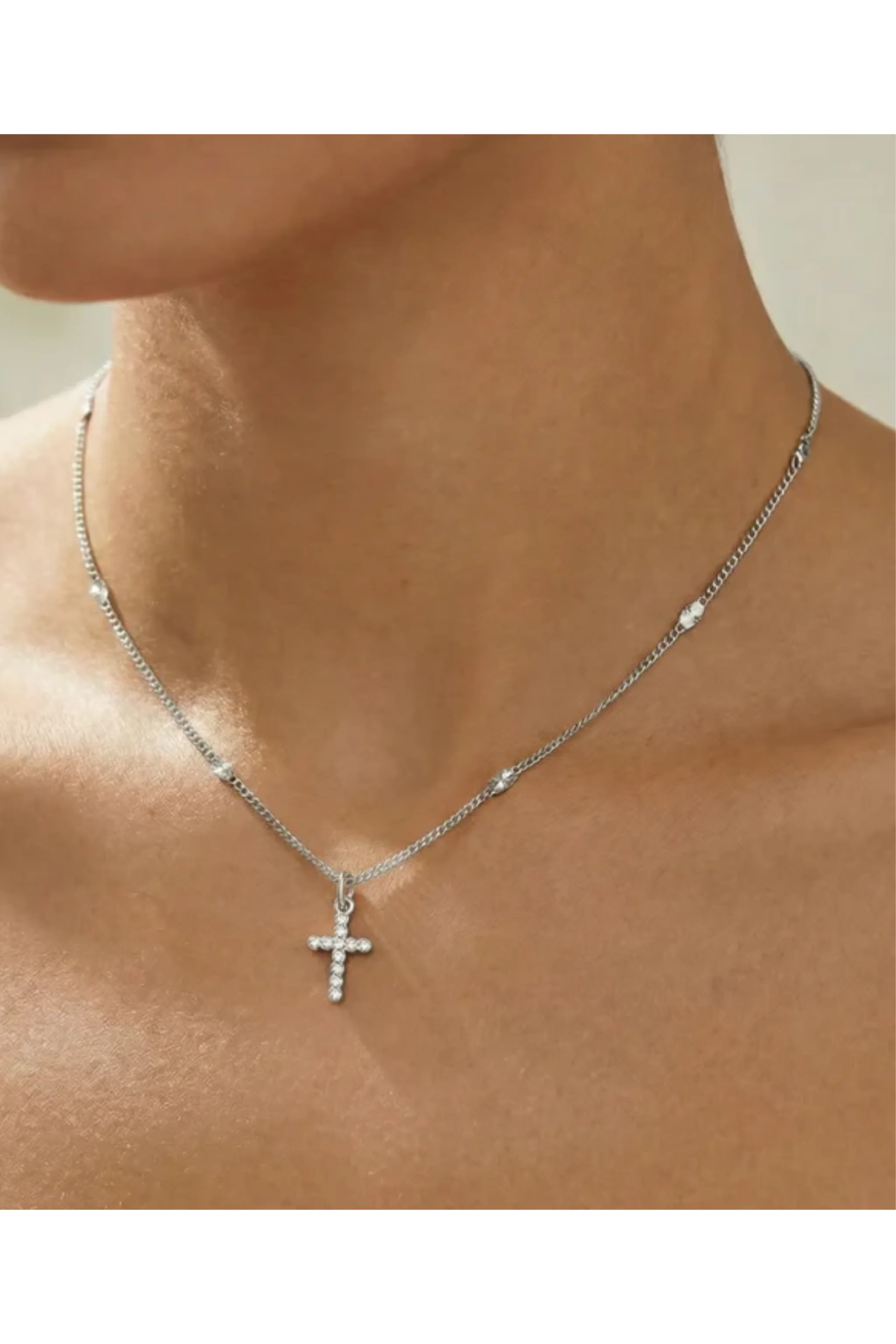 Frankie Mini Cross Necklace - Image 4