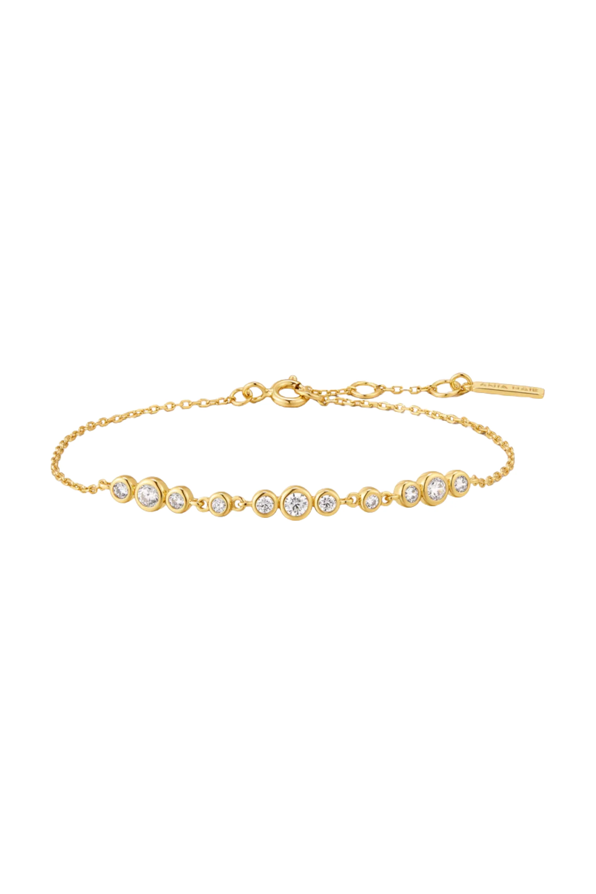 Graduated Bezel Set Trios Bracelet