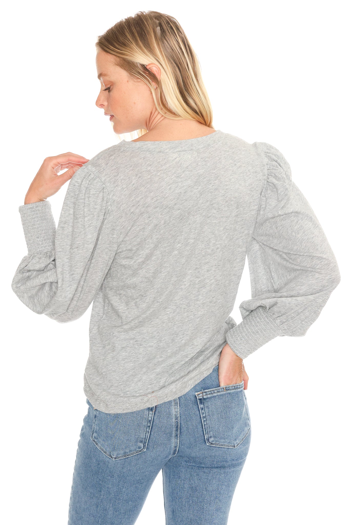 Loren Smocked Peasant Tee - Image 9
