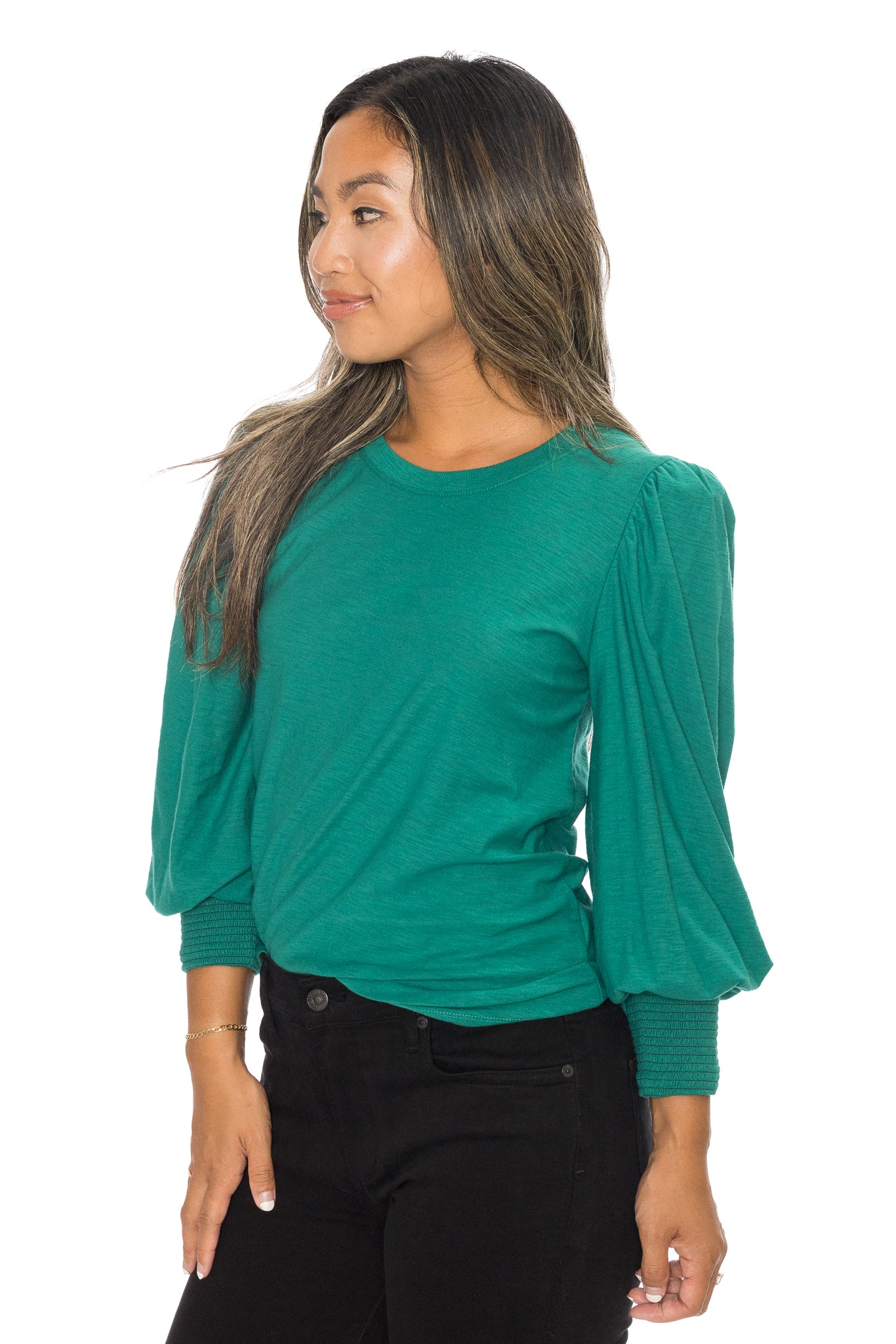 Loren Smocked Peasant Tee - Image 11
