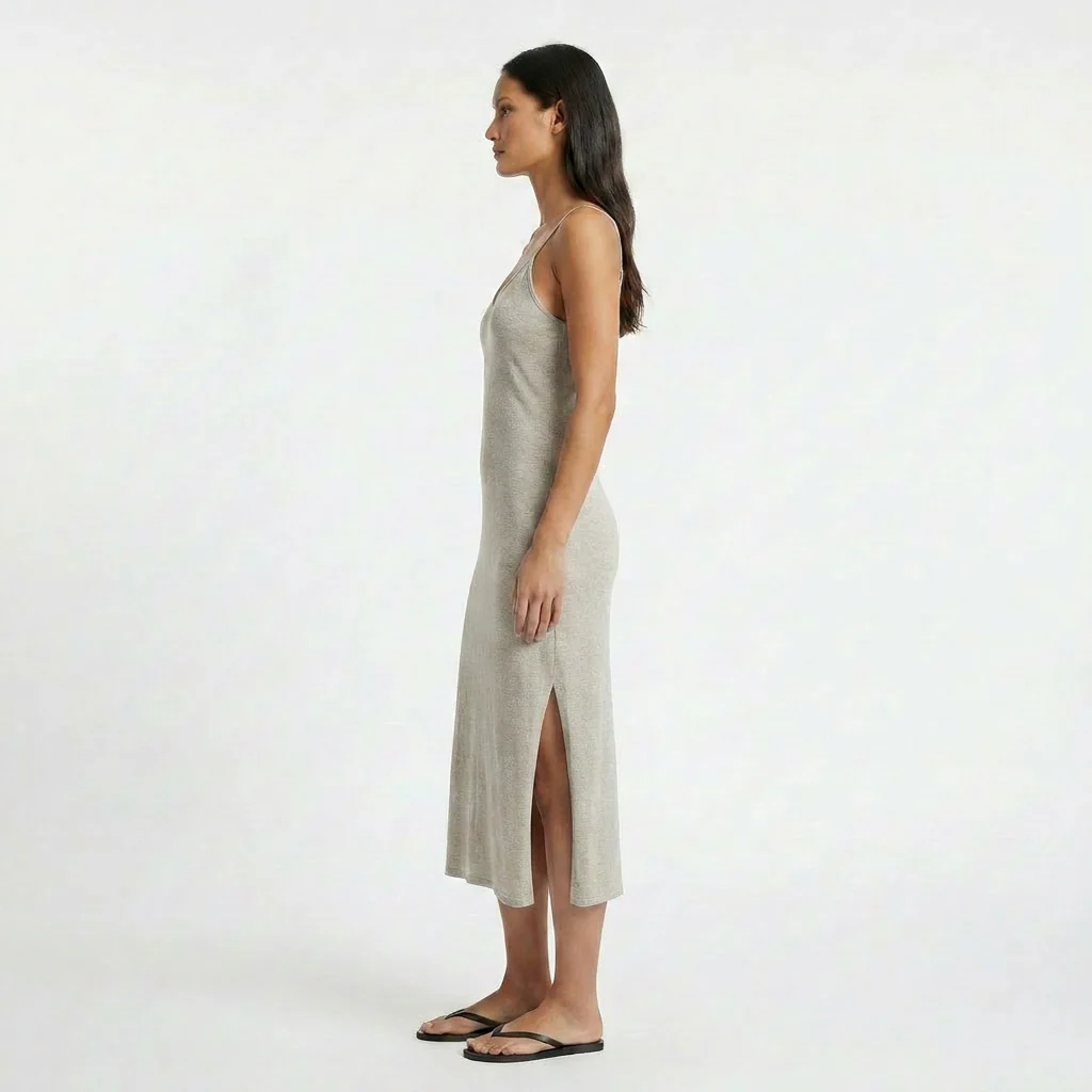 Millie Linen Strappy Slip Dress - Image 2