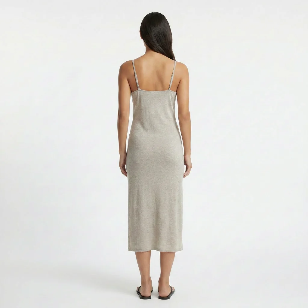 Millie Linen Strappy Slip Dress - Image 3