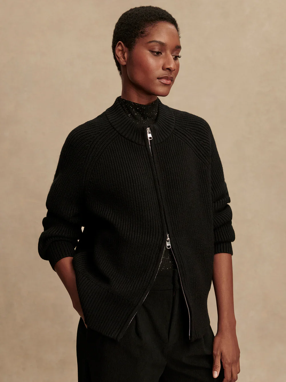 Milo Zip Through Knit Jacket - Image 5