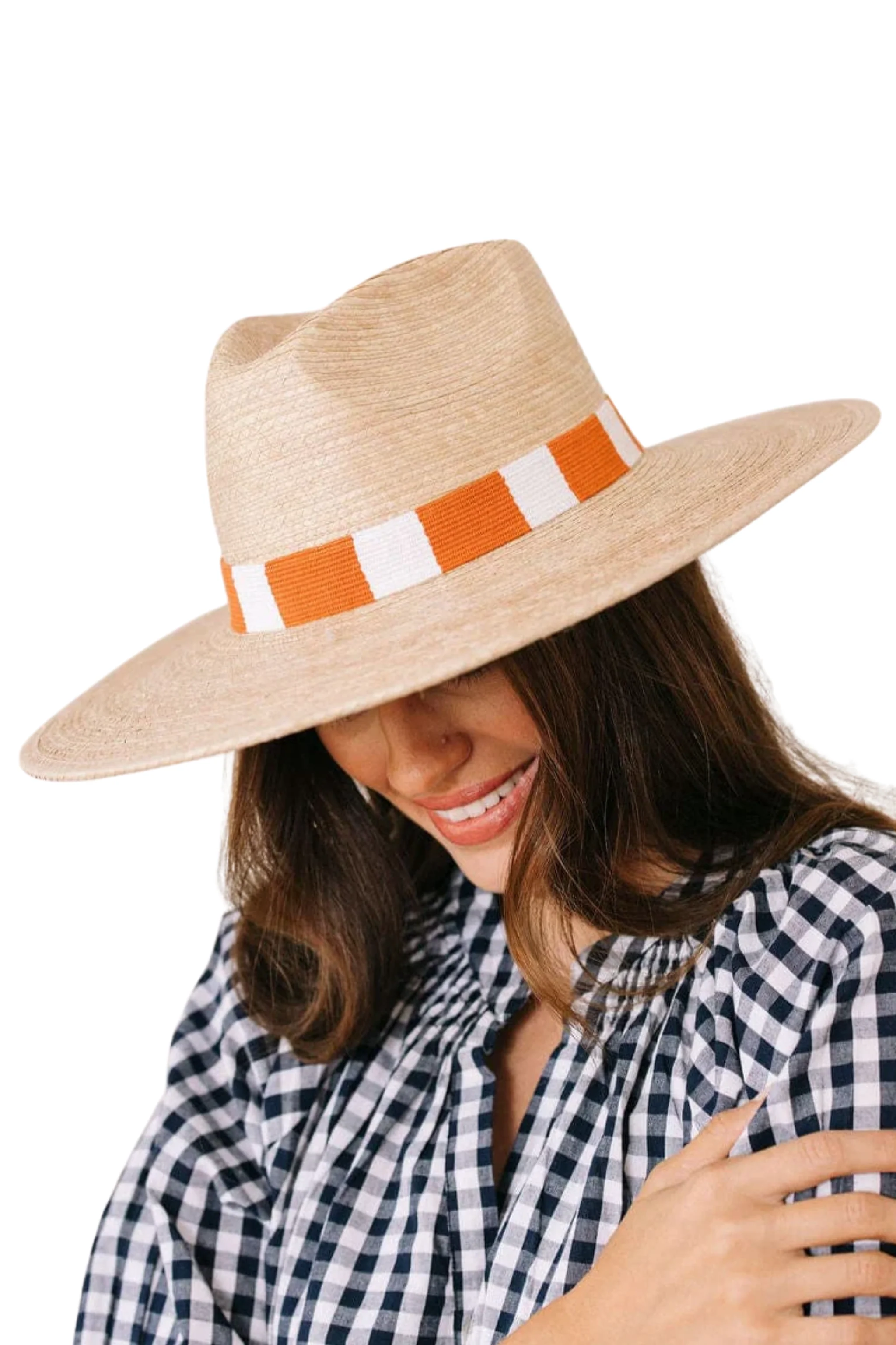 Orange and White Palm Hat