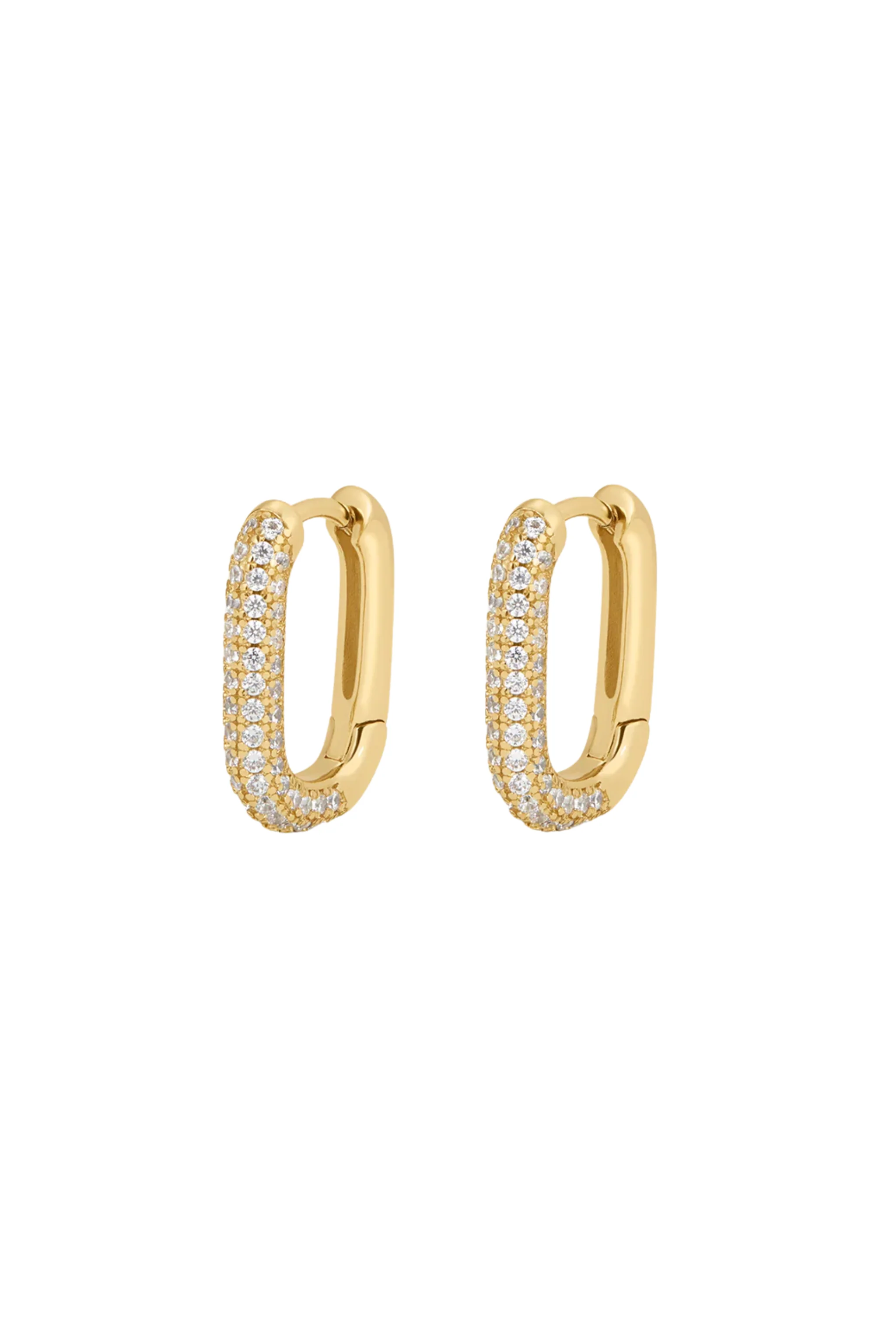 Pave Chain Link Huggies