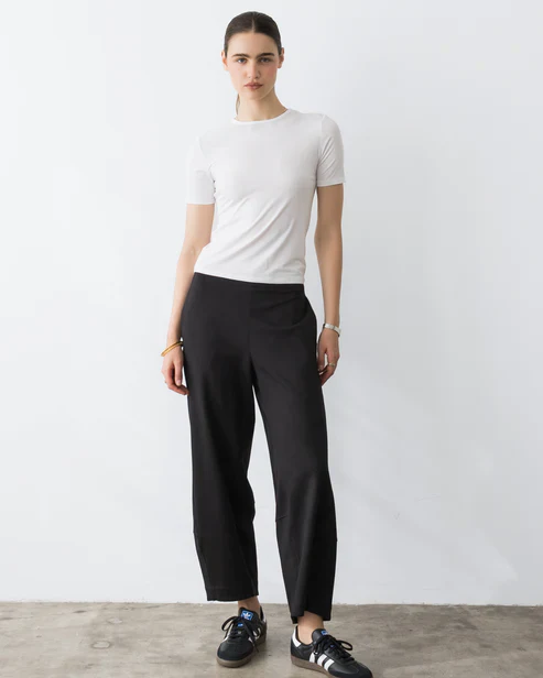 Ponte Knit Barrel Pant