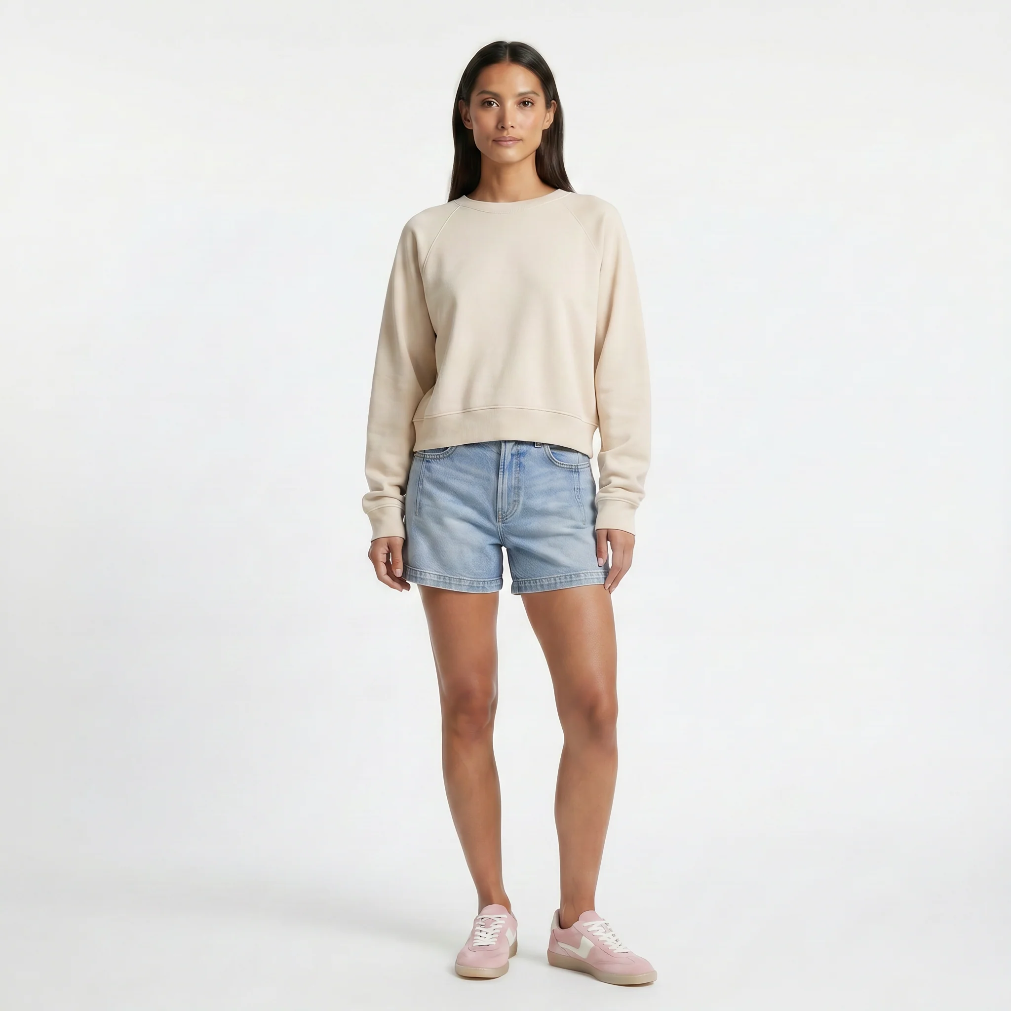 Solid Shrunken Raglan Sweatshirt - Image 4