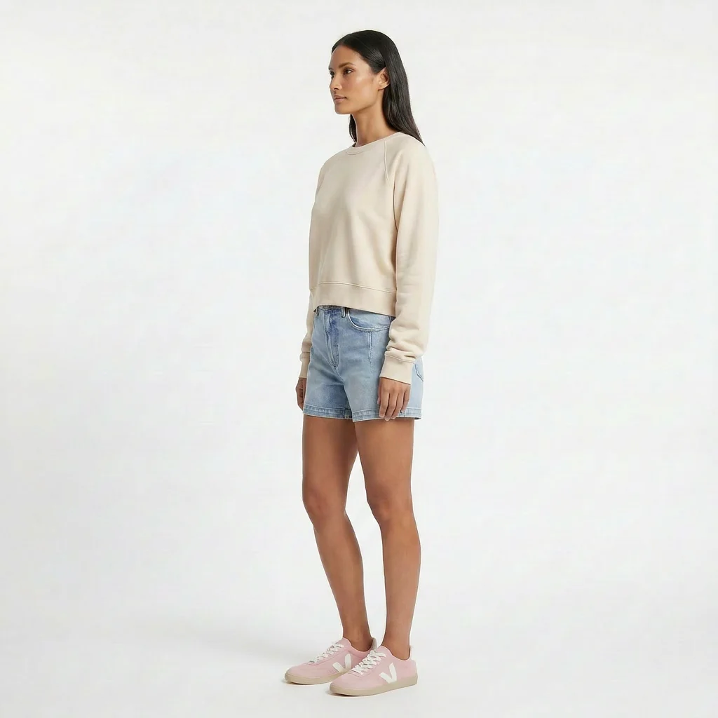 Solid Shrunken Raglan Sweatshirt - Image 5