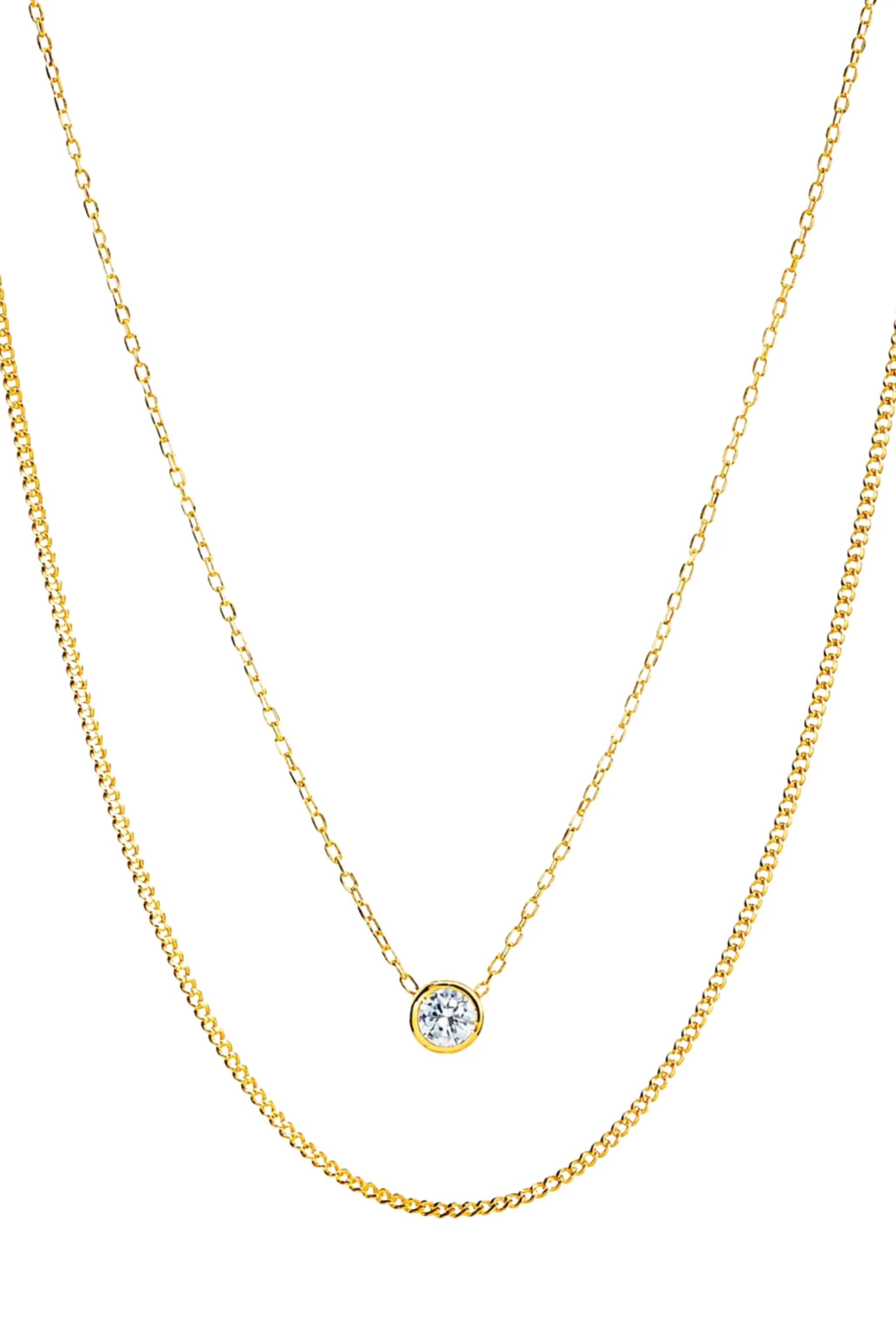 Solitaire Layer Necklace