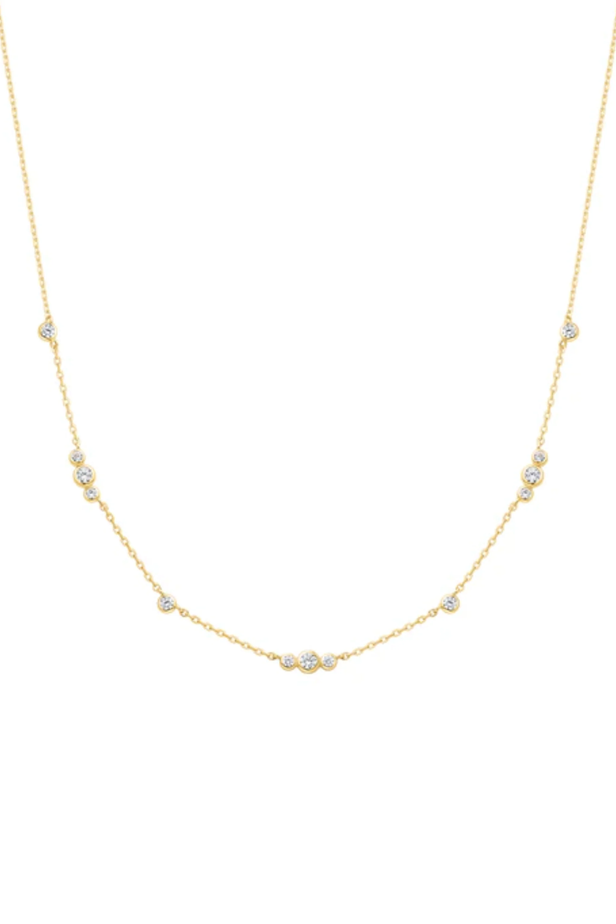 Sparkling Bezel Station Necklace