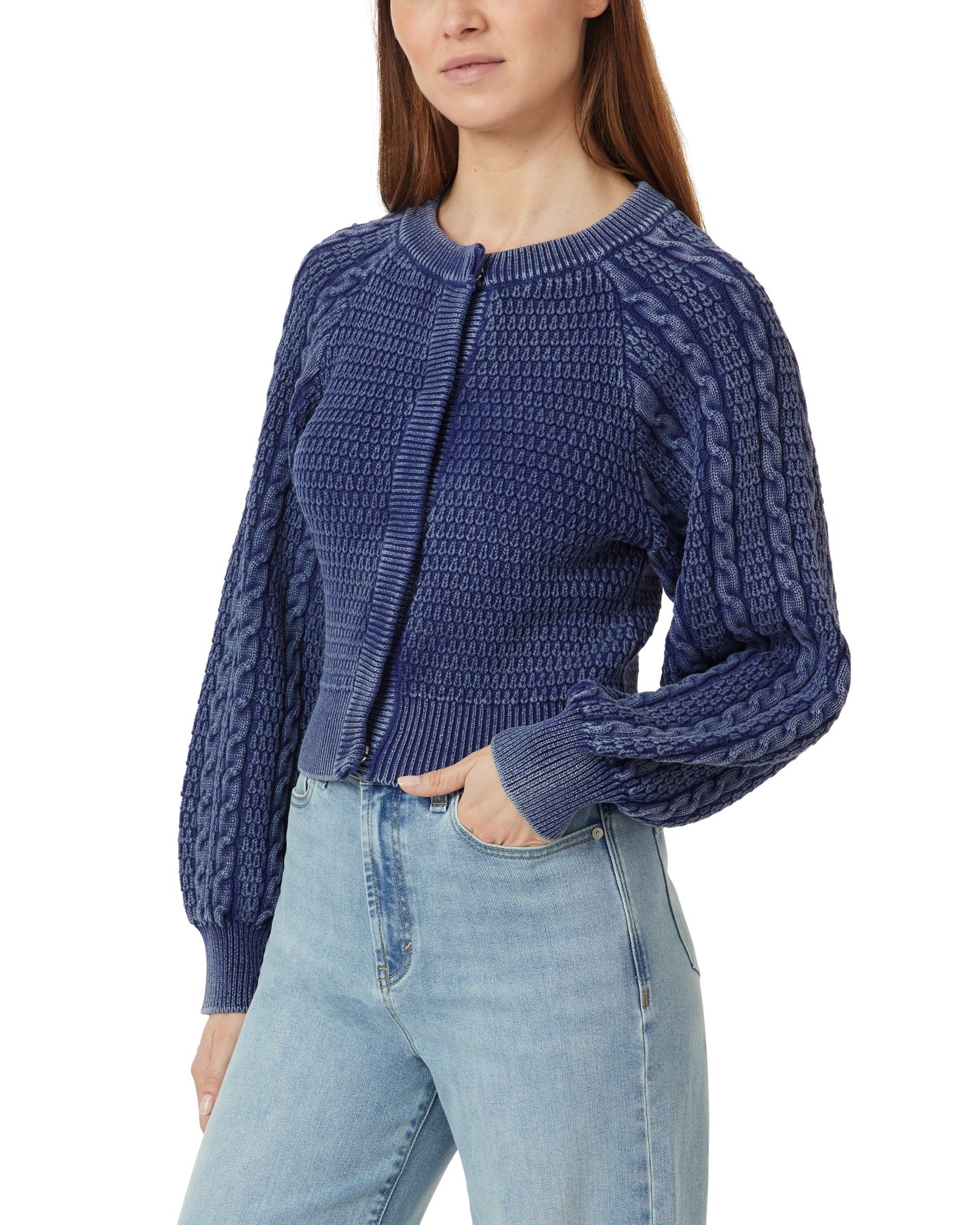 Washed Cable Cardigan - Image 2