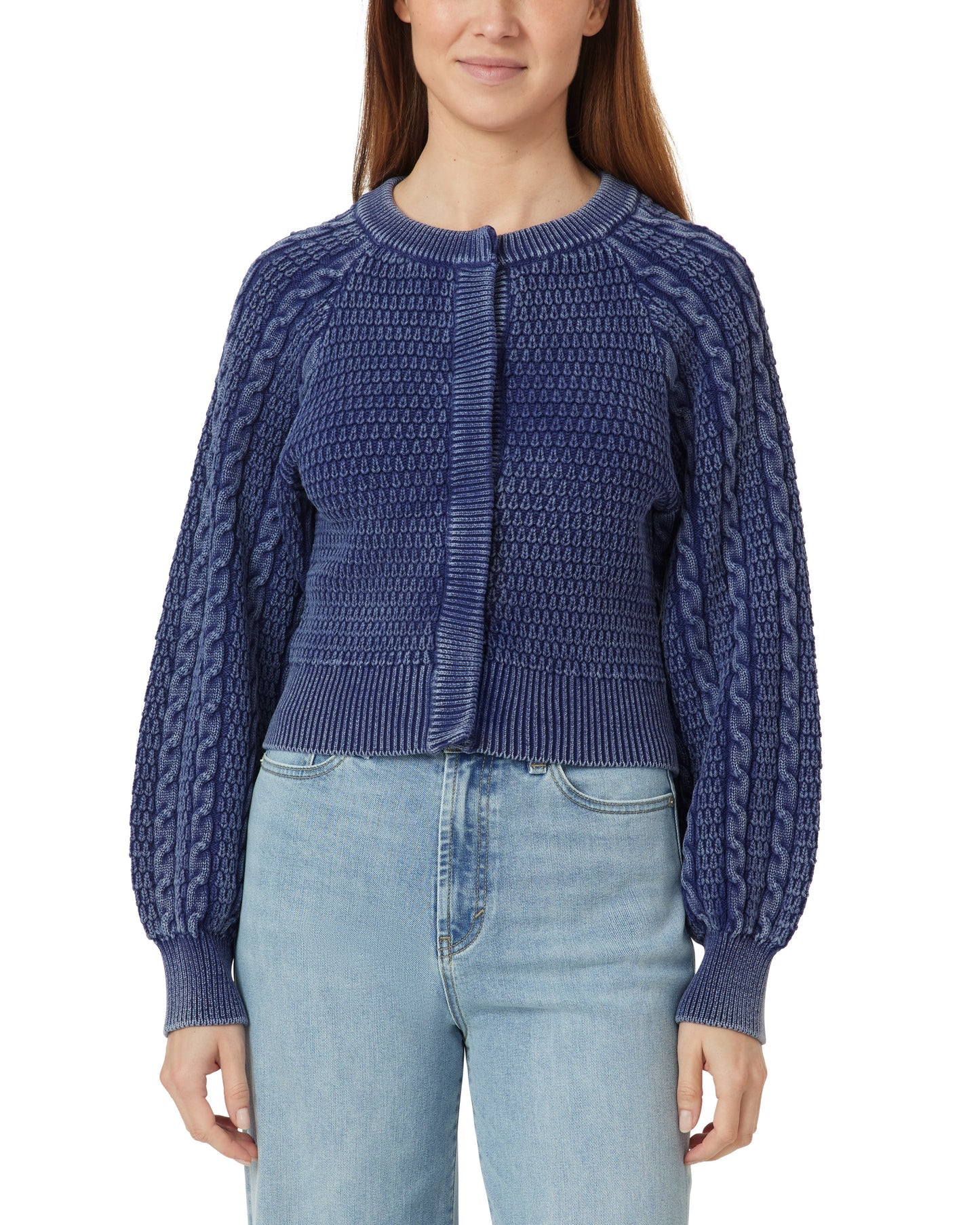 Washed Cable Cardigan - Image 4
