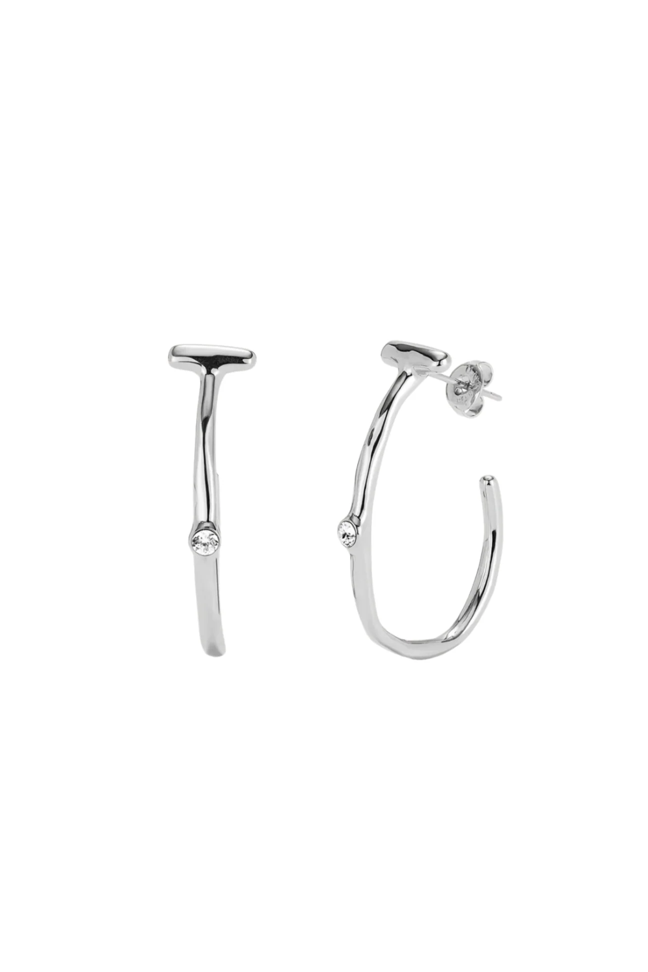 White Topaz Hoop Earring - Image 3